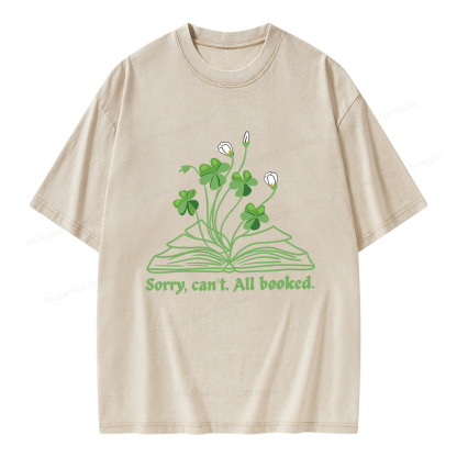 Pagewings St Patricks Day Book Lover Unisex Washed T-shirt