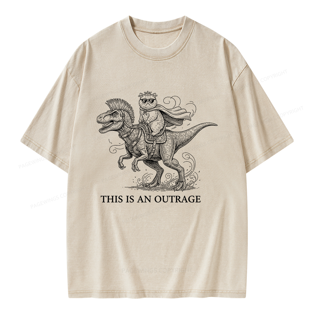 Pagewings This Is An Outrage Unisex Washed T-shirt