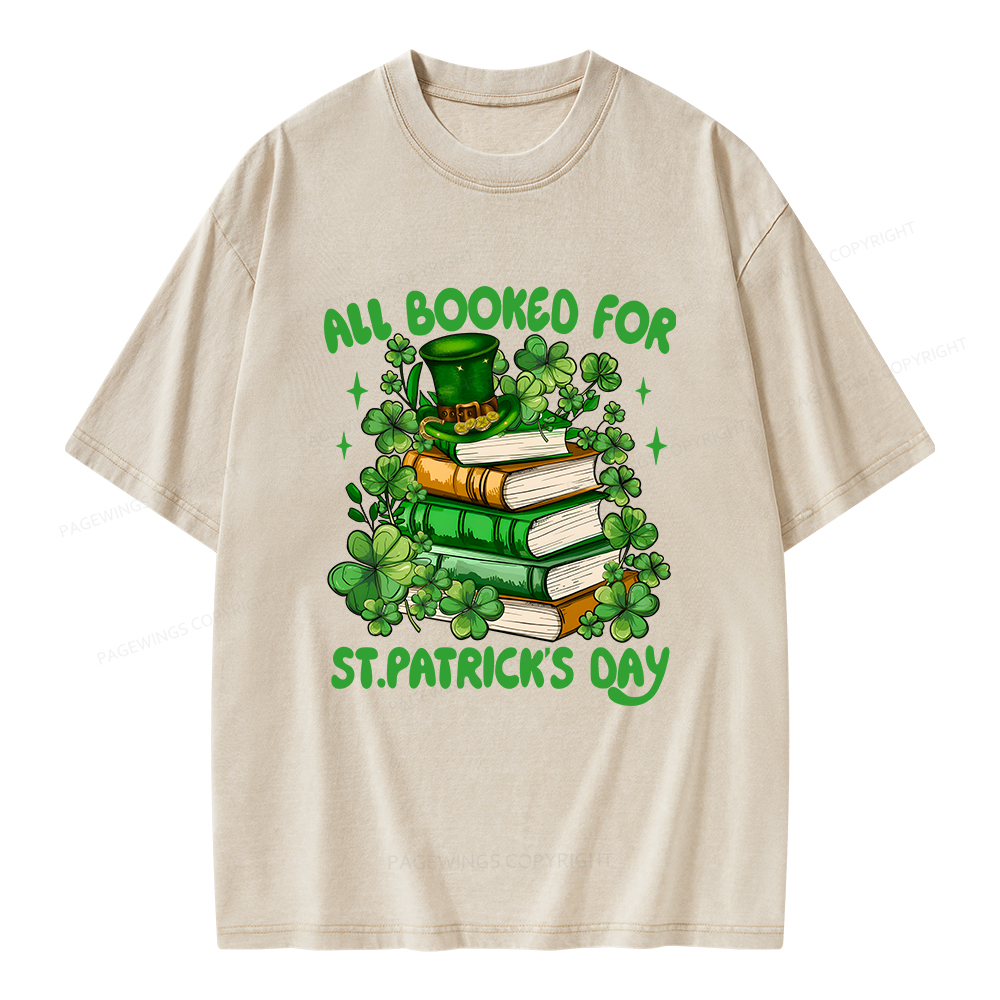 Pagewings All Booked For St Patrick's Day Unisex Washed T-shirt