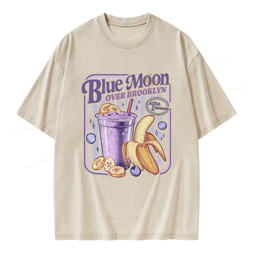 Pagewings Blue Moon Over Brooklyn Unisex Washed T-shirt