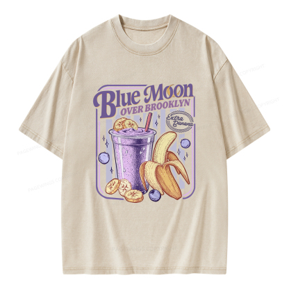 Pagewings Blue Moon Over Brooklyn Unisex Washed T-shirt