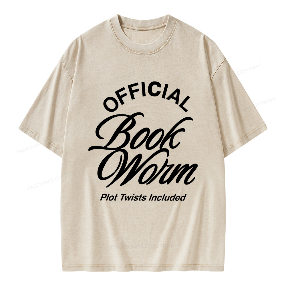 Pagewings Official Bookworm Unisex Washed T-shirt
