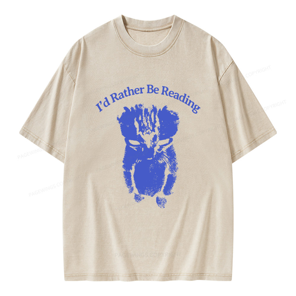 Pagewings I’d Rather Be Reading Unisex Washed T-shirt