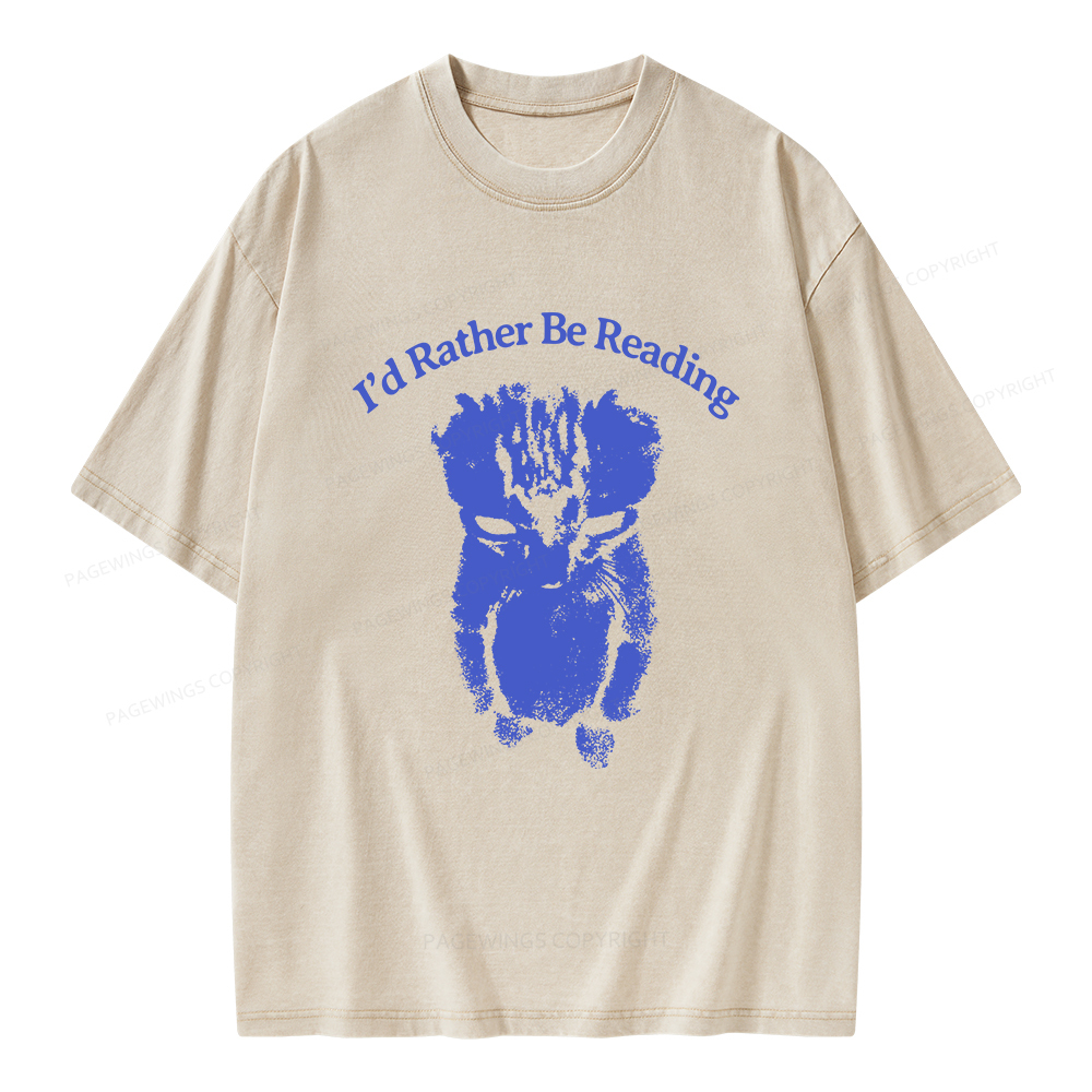 Pagewings I’d Rather Be Reading Unisex Washed T-shirt