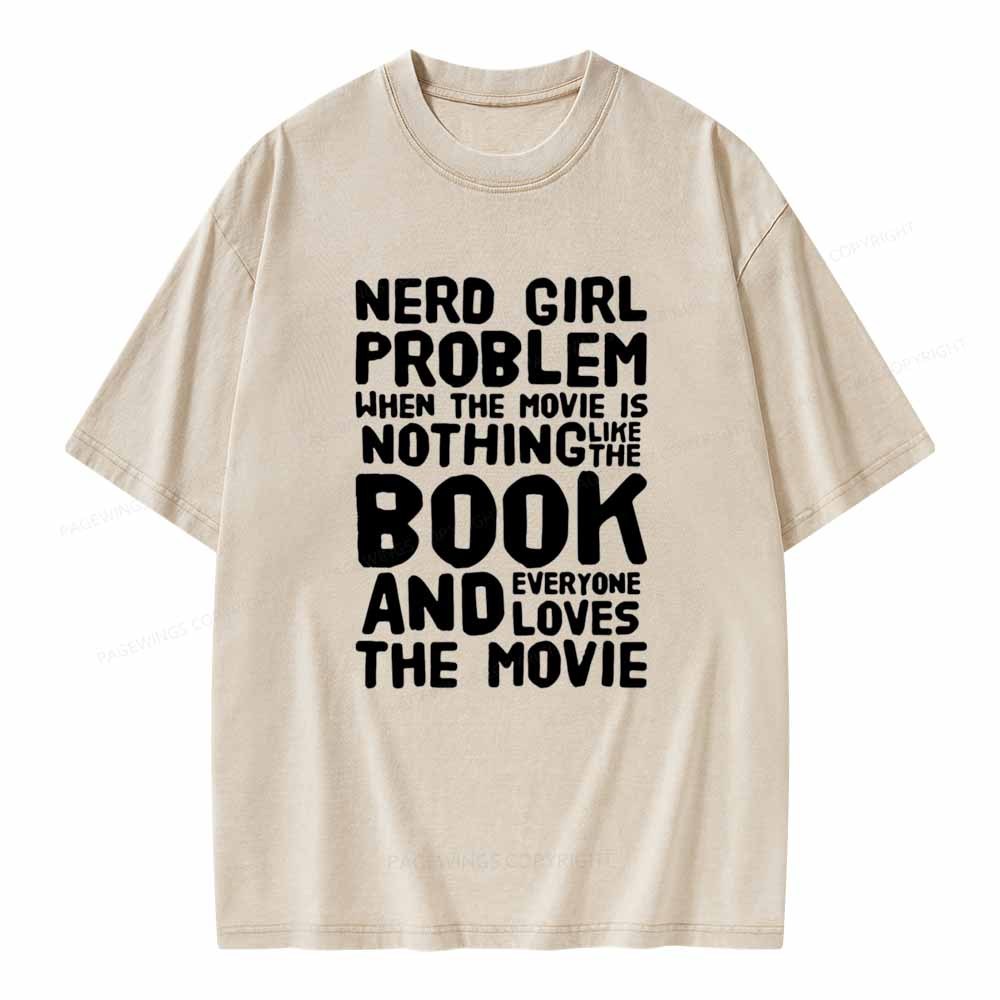 Pagewings NERD GIRL PROBLEM Club Unisex Washed T-shirt