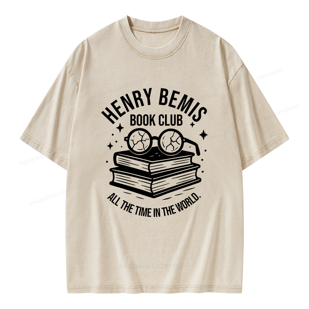 Pagewings Henry Bemis Book Club Unisex Washed T-shirt