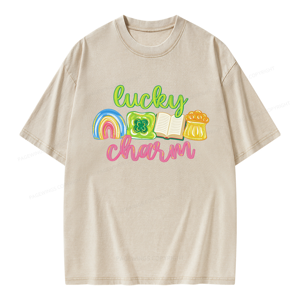 Pagewings St Patricks Lucky Unisex Washed T-shirt