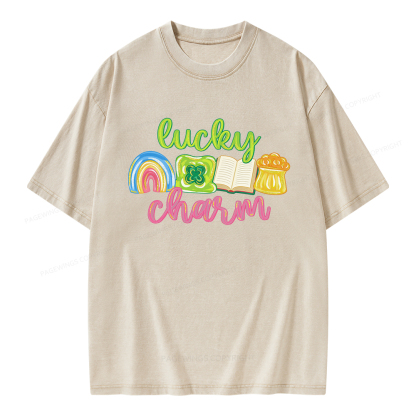 Pagewings St Patricks Lucky Unisex Washed T-shirt
