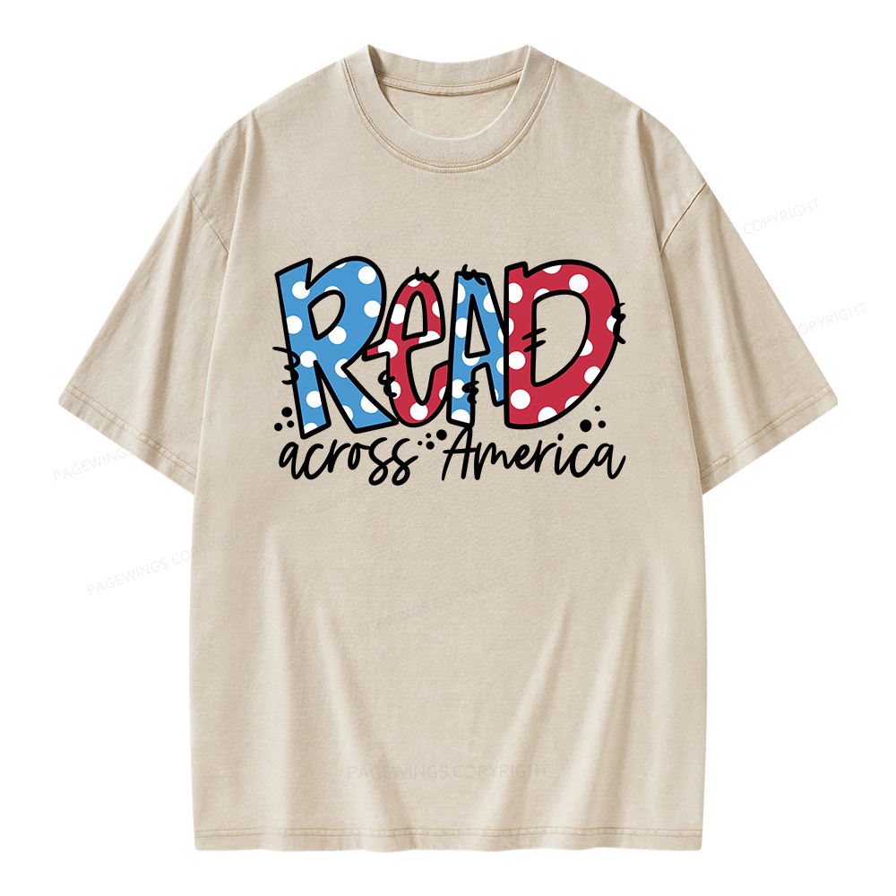 Pagewings Read Across America Unisex Washed T-shirt