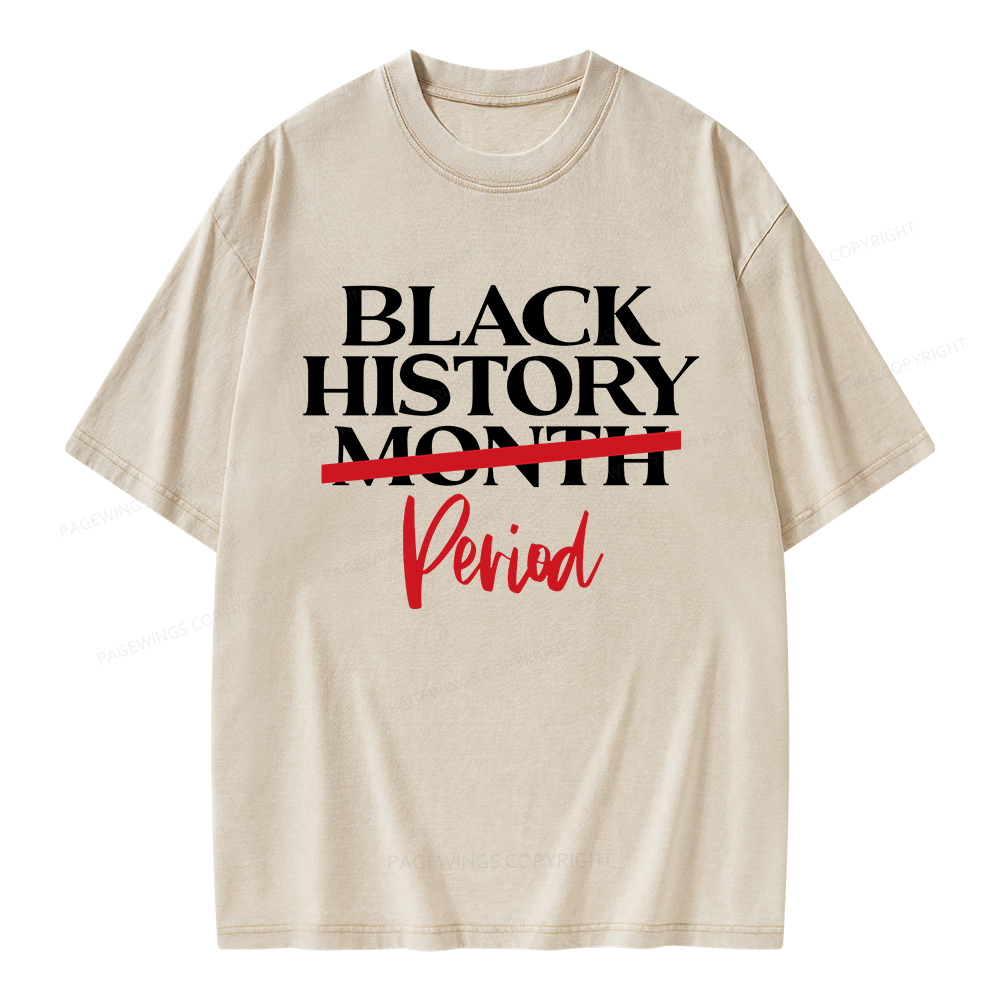 Pagewings Black History Month Period Unisex Washed T-shirt