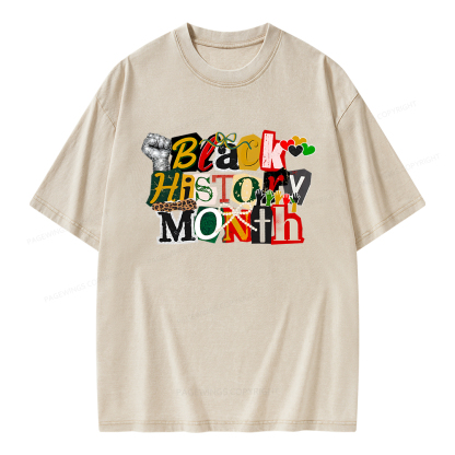Pagewings Black History Month Unisex Washed T-shirt