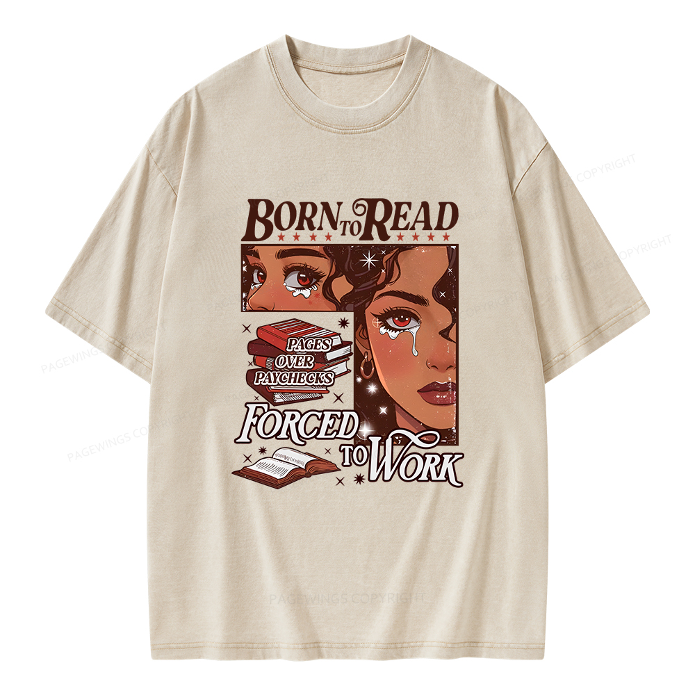 Pagewings Born to Read Bookish Unisex Washed T-shirt