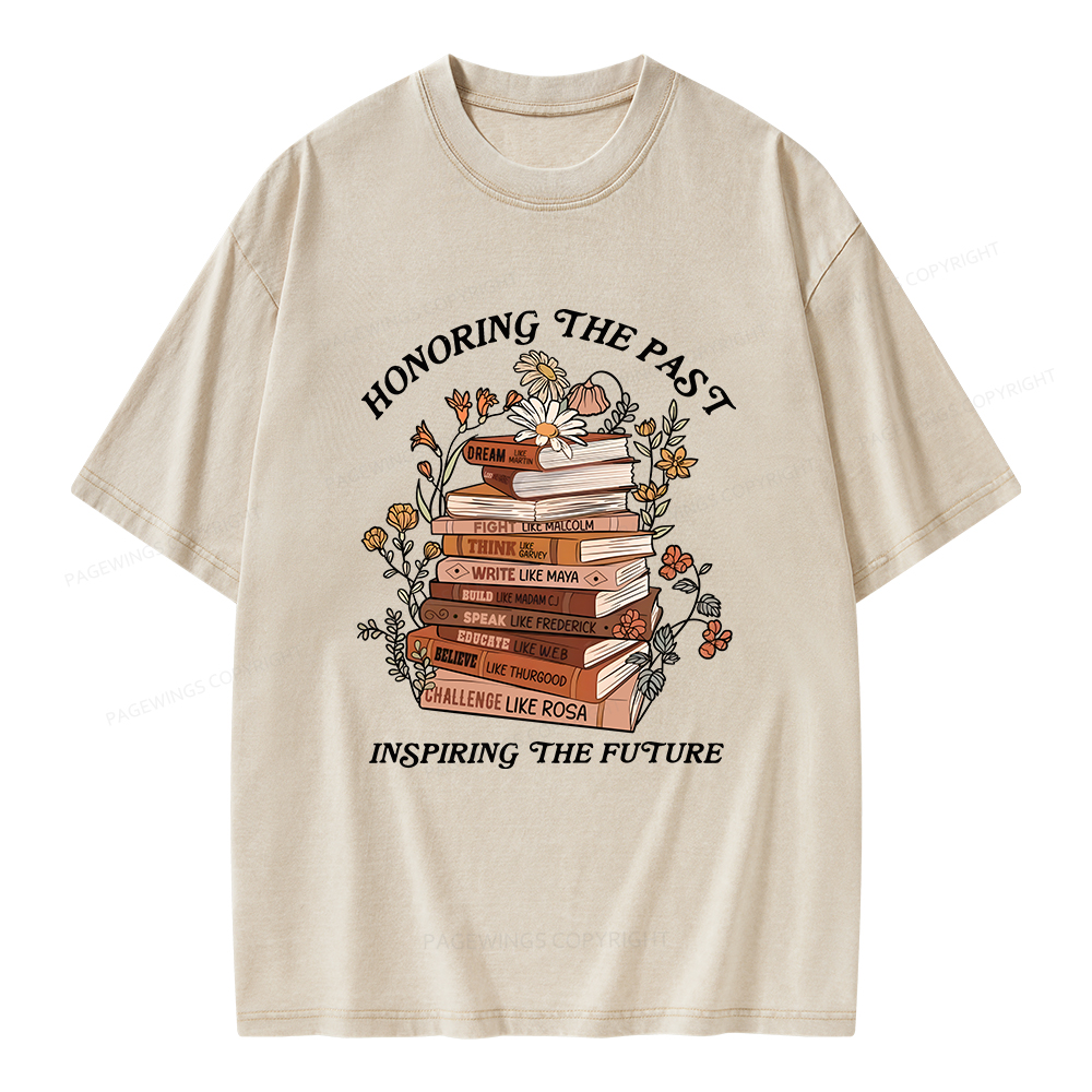 Pagewings Honoring The Past Inspiring The Future Unisex Washed T-shirt