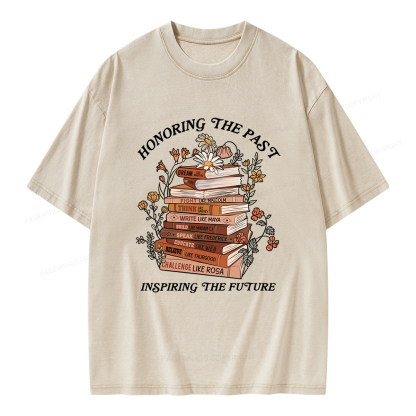 Pagewings Honoring The Past Inspiring The Future Unisex Washed T-shirt
