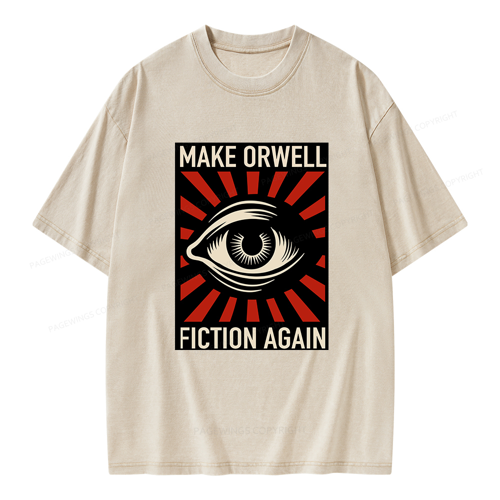 Pagewings Make Orwell Fiction Again Unisex Washed T-shirt