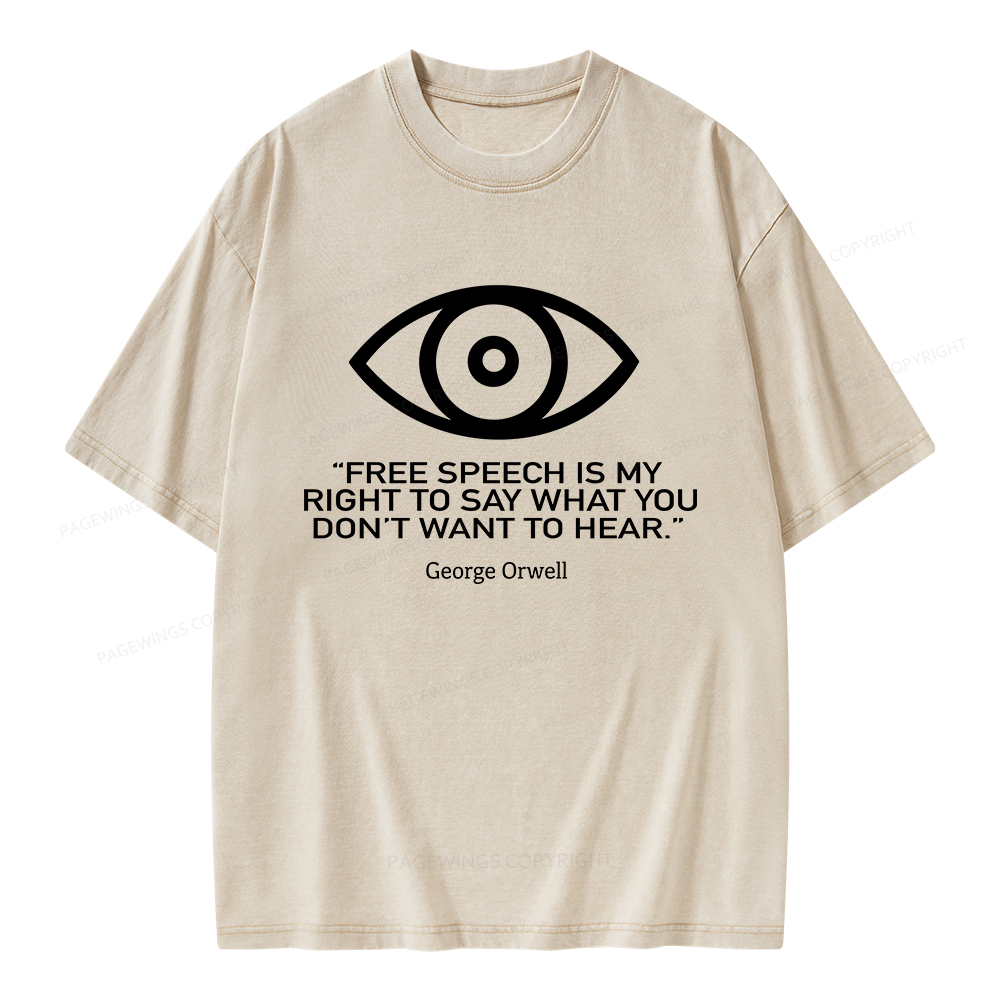 Pagewings Free Speech Is My Right To Say Unisex Washed T-shirt