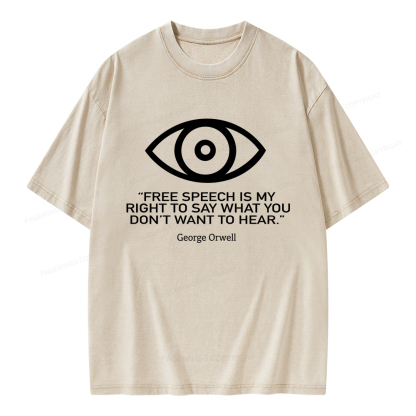 Pagewings Free Speech Is My Right To Say Unisex Washed T-shirt
