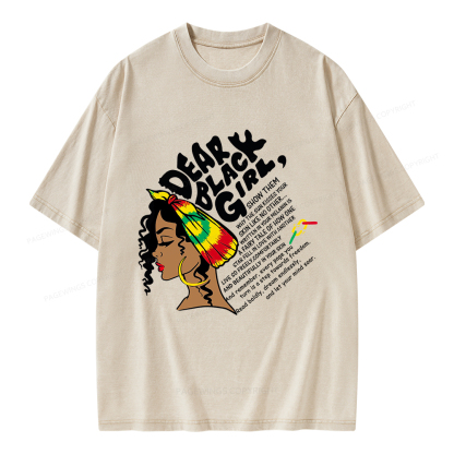 Pagewings Dear Black Girl Unisex Washed T-shirt