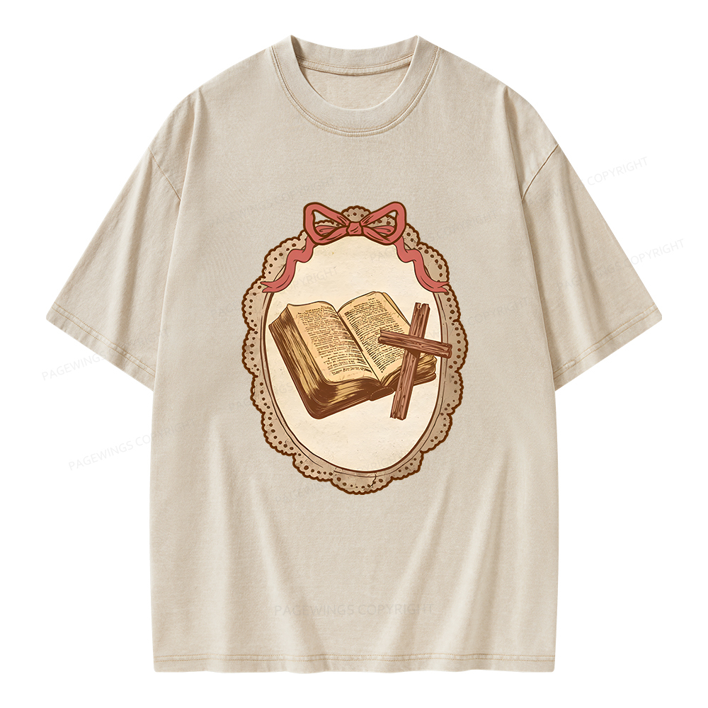 Pagewings Vintage Book Unisex Washed T-shirt