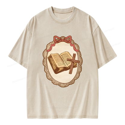 Pagewings Vintage Book Unisex Washed T-shirt