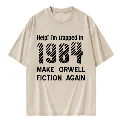 Pagewings Make Orwell Fiction Again Unisex Washed T-shirt