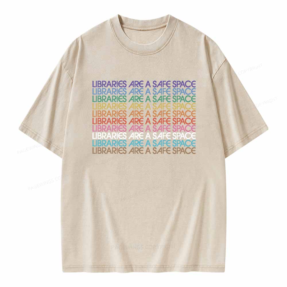 Pagewings Libraries Are For Everyone Unisex Washed T-shirt