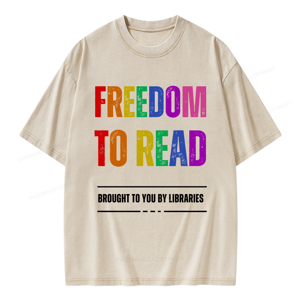 Pagewings Freedom to Read Unisex Washed T-shirt