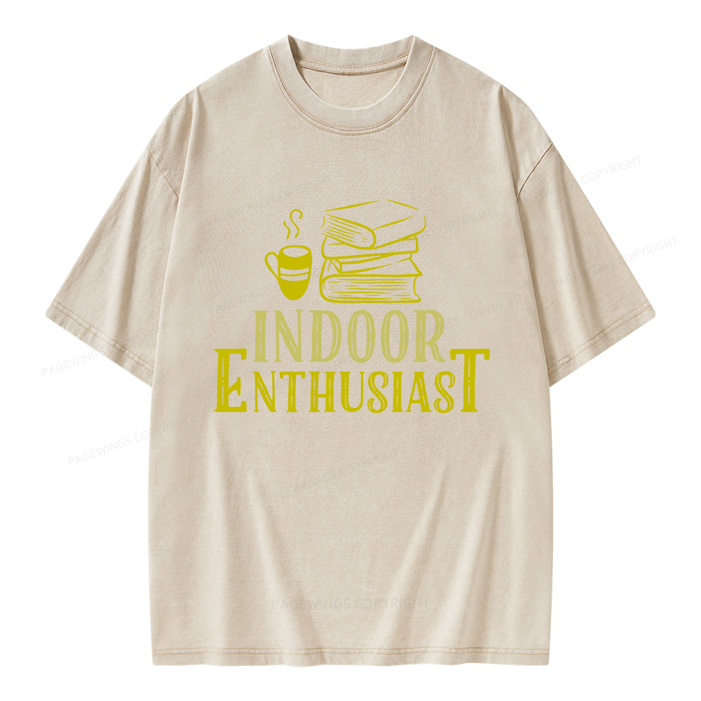 Pagewings Indoor Enthusiast Unisex Washed T-shirt