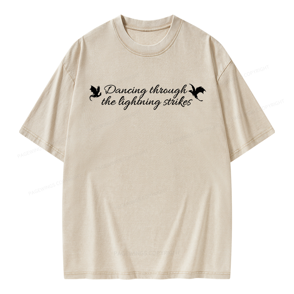Pagewings Dancing Through Lightning Strikes Unisex Washed T-shirt