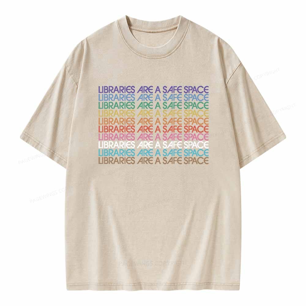Pagewings Libraries Are For Everyone Unisex Washed T-shirt