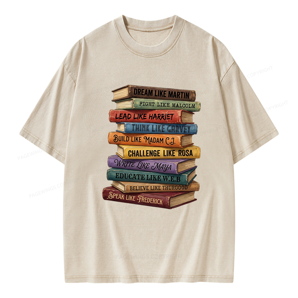 Pagewings Black History Book Unisex Washed T-shirt