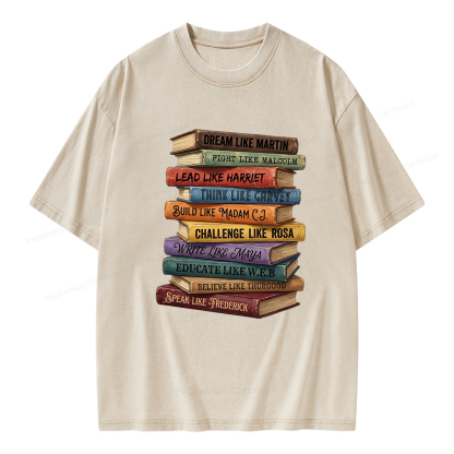 Pagewings Black History Book Unisex Washed T-shirt