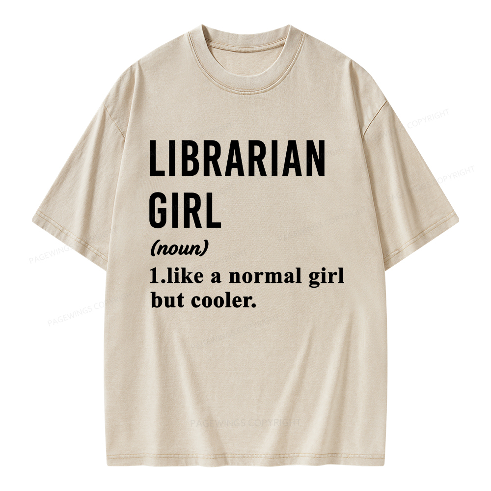 Pagewings Librarian Girl Unisex Washed T-shirt