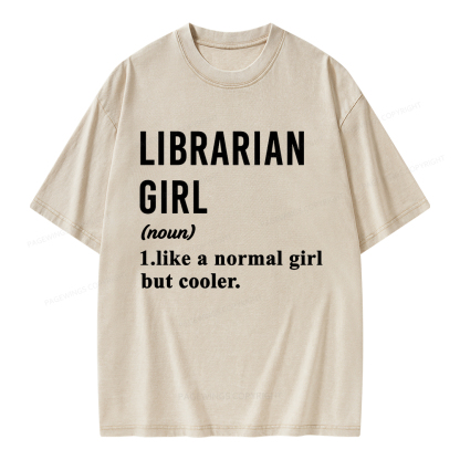 Pagewings Librarian Girl Unisex Washed T-shirt