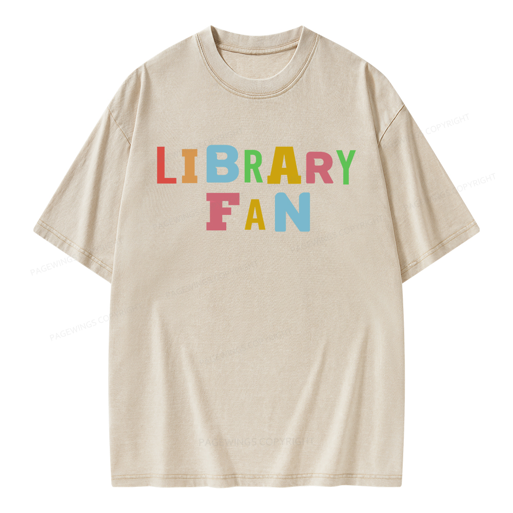 Pagewings Library Fan Unisex Washed T-shirt