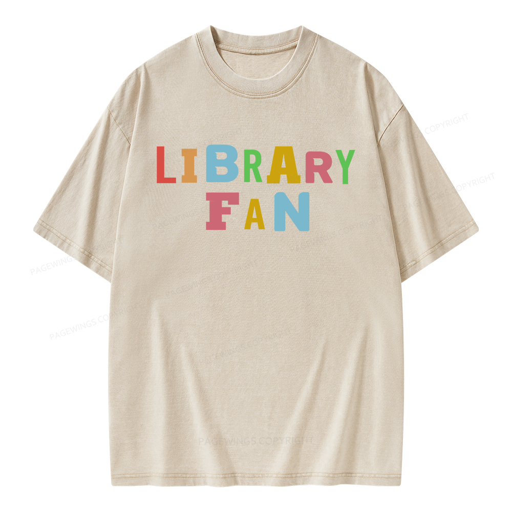 Pagewings Library Fan Unisex Washed T-shirt