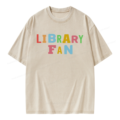 Pagewings Library Fan Unisex Washed T-shirt