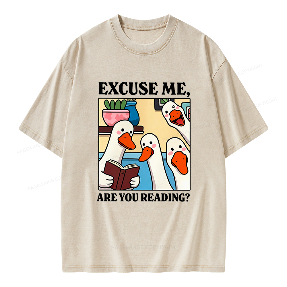 Pagewings Are You Reading Unisex Washed T-shirt