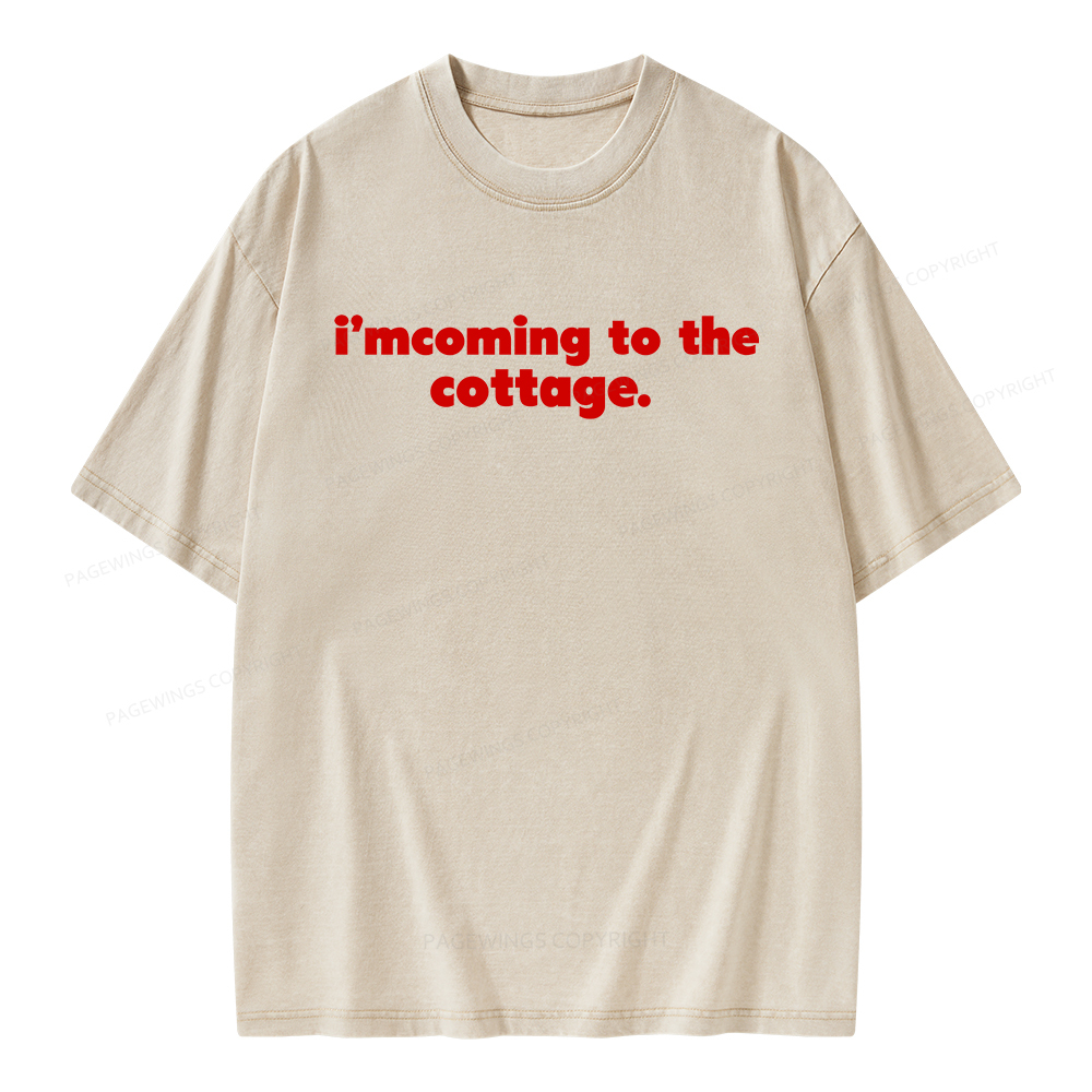 Pagewings I'm Coming to the Cottage Unisex Washed T-shirt
