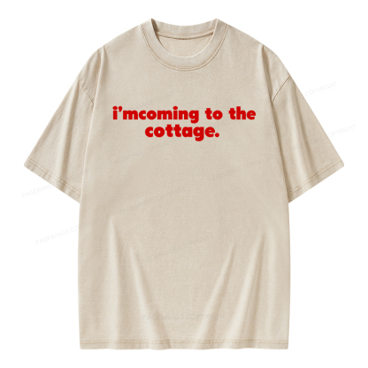 Pagewings I'm Coming to the Cottage Unisex Washed T-shirt