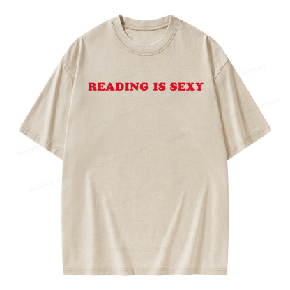 Pagewings Reading Is Sexy Unisex Washed T-shirt