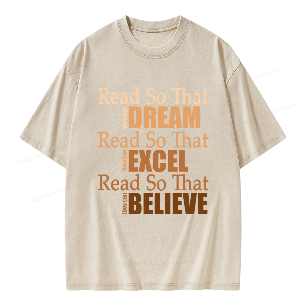 Pagewings Read Black History Unisex Washed T-shirt