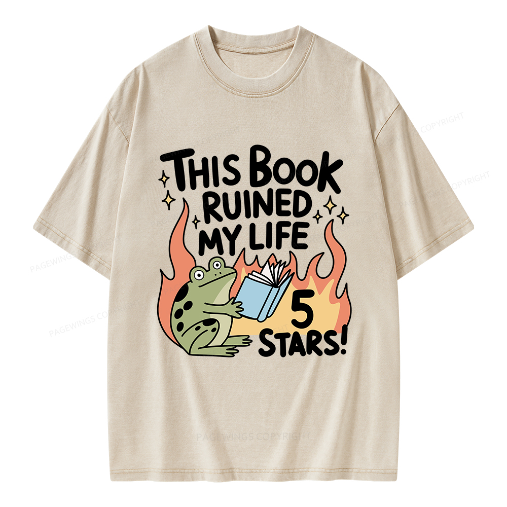 Pagewings This Book Ruined My Life 5 Stars Unisex Washed T-shirt