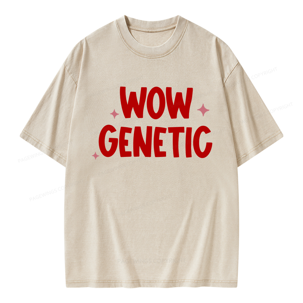 Pagewings Wow Genetic Unisex Washed T-shirt