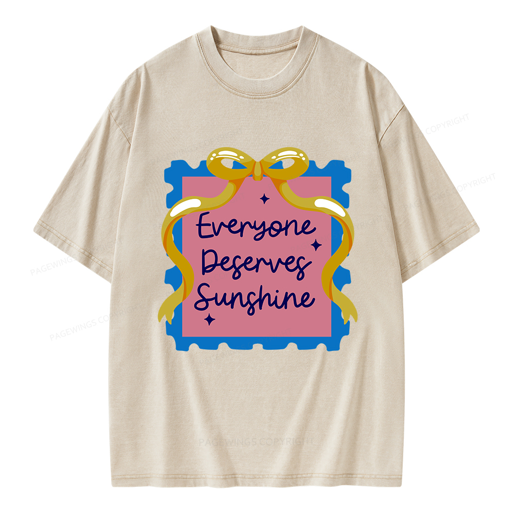 Pagewings Everyone Deserves Sunshine Unisex Washed T-shirt
