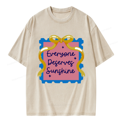 Pagewings Everyone Deserves Sunshine Unisex Washed T-shirt