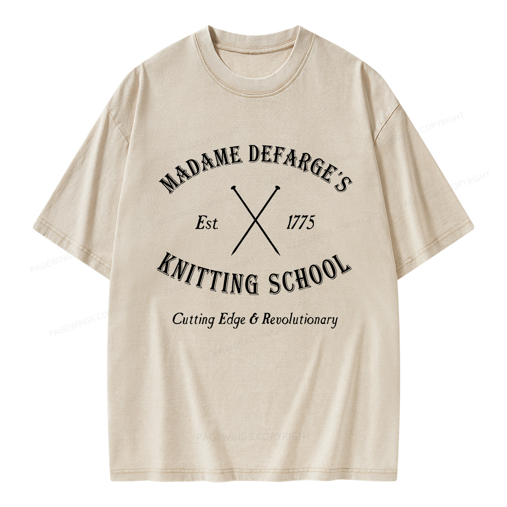 Pagewings Knitting School Unisex Washed T-shirt