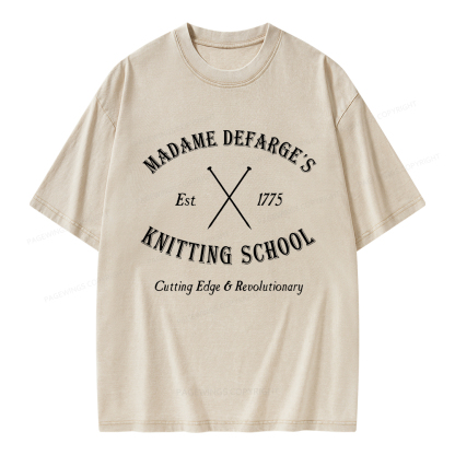 Pagewings Knitting School Unisex Washed T-shirt