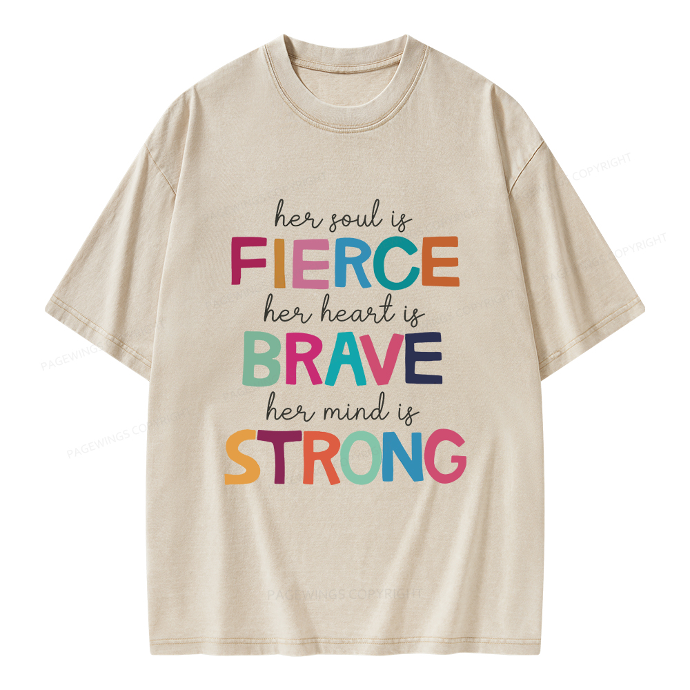 Pagewings Her Soul Is Fierce Unisex Washed T-shirt