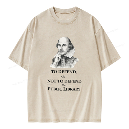 Pagewings To Defend Or Not To Defend The Public Library Unisex Washed T-shirt
